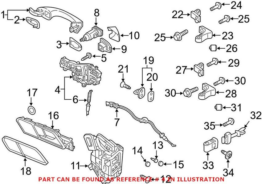 VW Exterior Door Handle Base - Front Driver Side